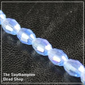Chinese 6x4mm Rice Crystals - Sapphire
